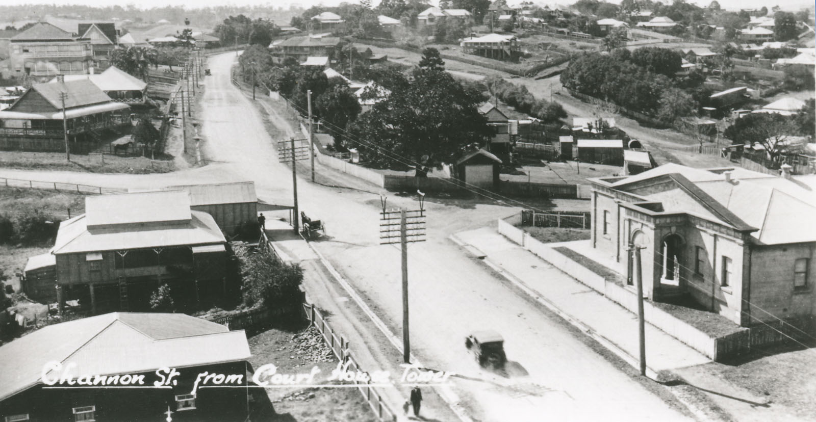 Looking North East along Channon Street