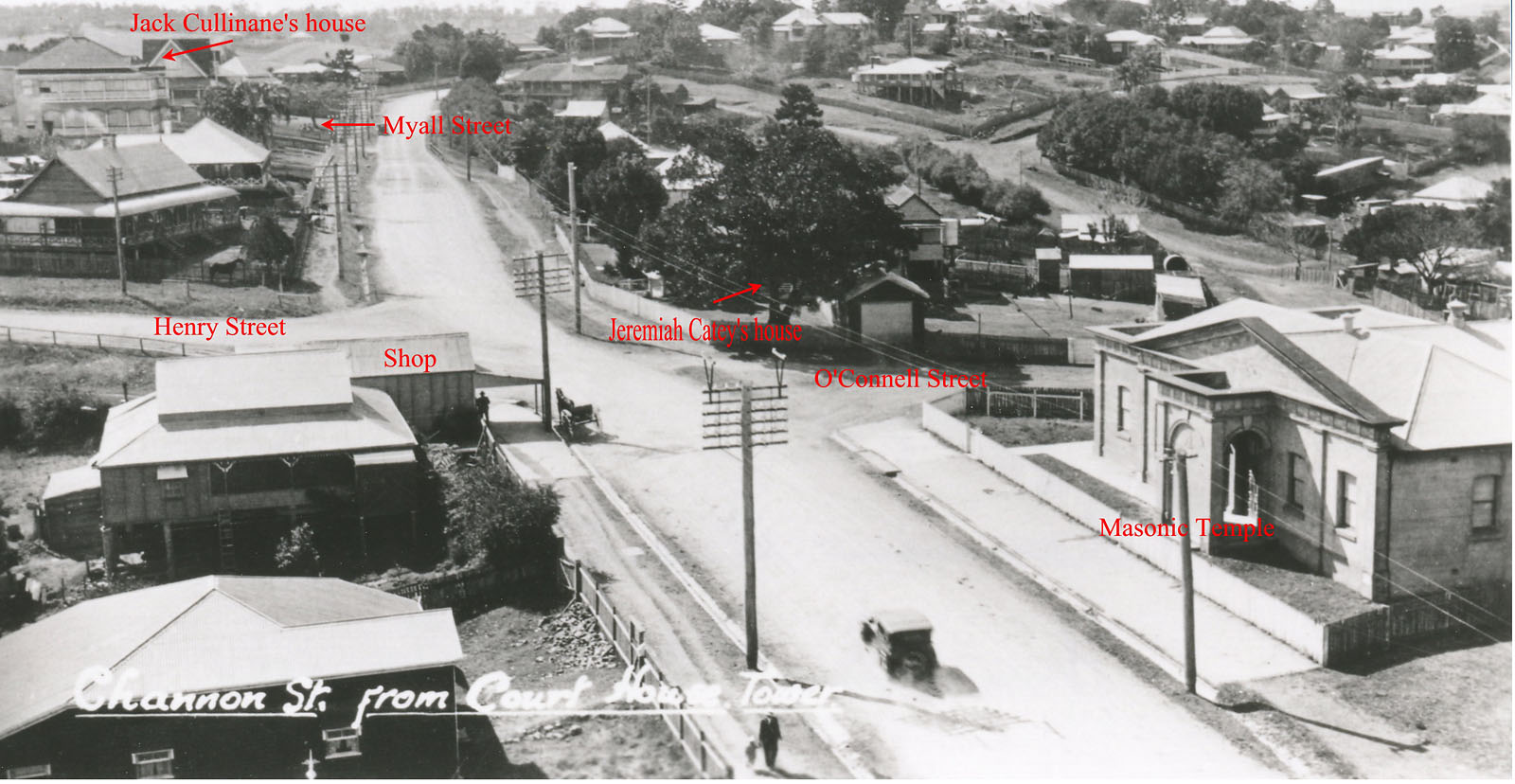 Looking North East along Channon Street